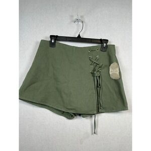 Altard State Sage Green Lace Up Mini Skort Skirt Womens Size L